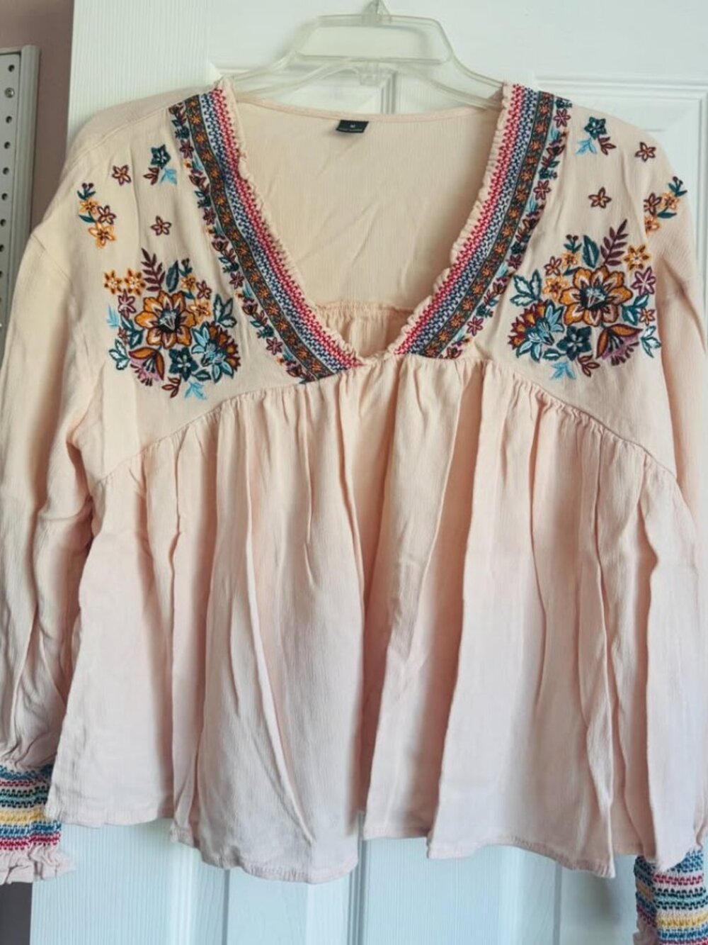 Boho Deep-V Embroidered Top